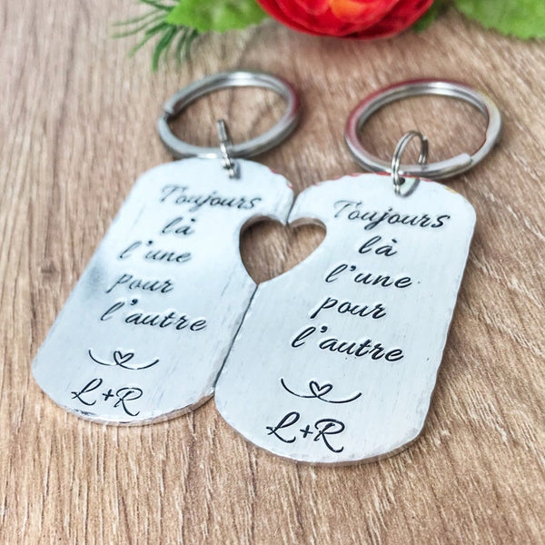 'Always There' Couple Keychain