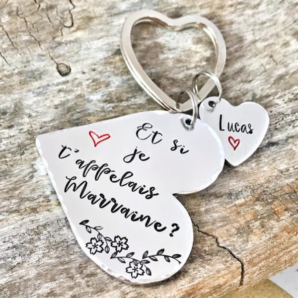 Heart Keychain 'What if I called you godmother?'