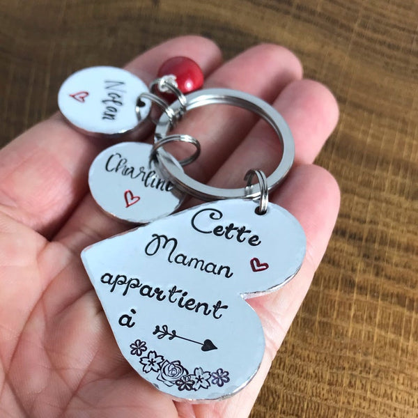 'Mom belongs to' keychain