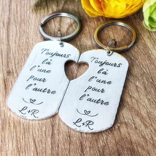 'Always There' Couple Keychain