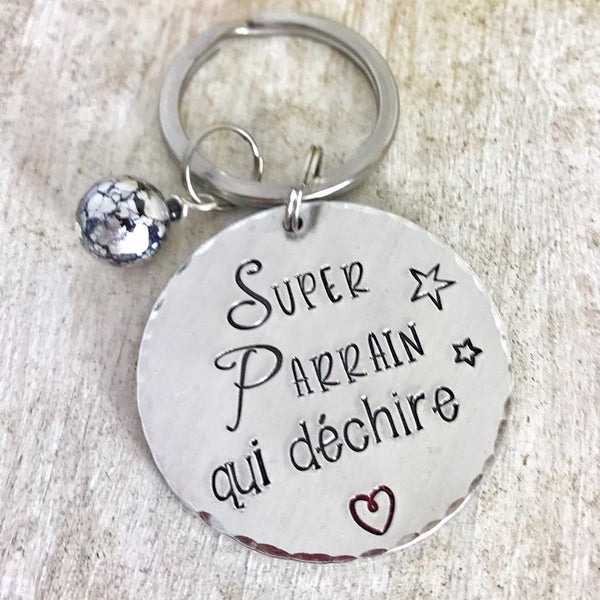 'Super Godfather Who Rocks' Keychain