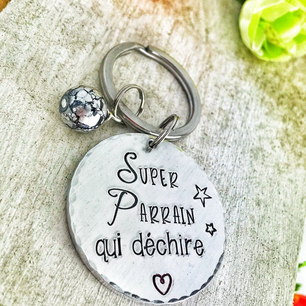 'Super Godfather Who Rocks' Keychain