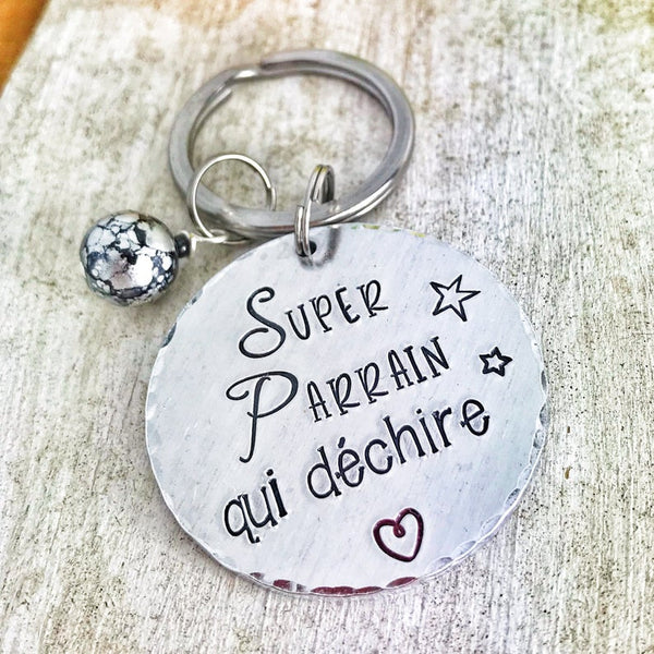 'Super Godfather Who Rocks' Keychain