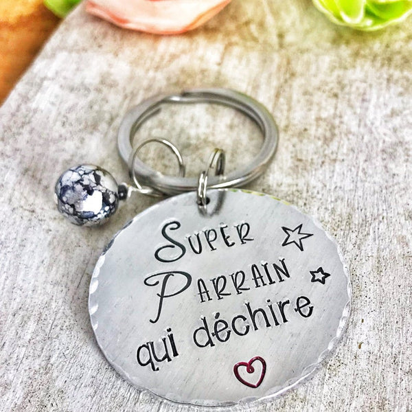 'Super Godfather Who Rocks' Keychain