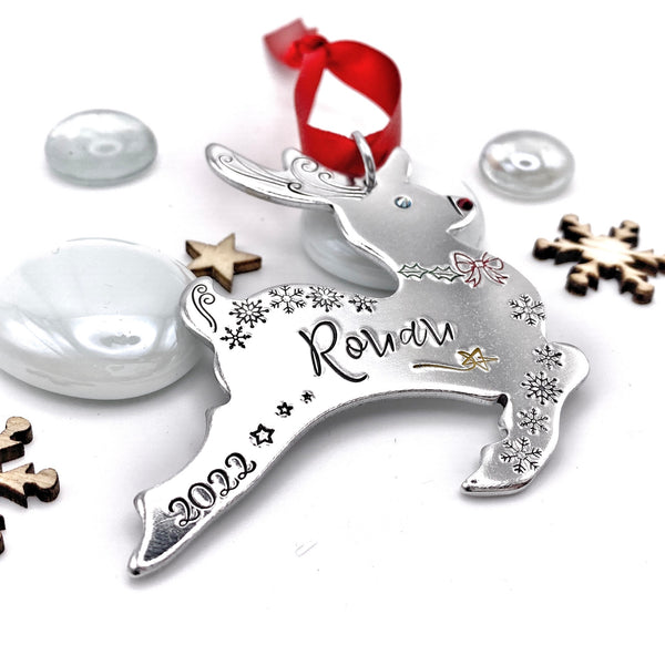 Boule de Noël Personnalisé, Boule Sapin Noël, Renne de Noël Personnalisé, Boule de Noël Renne