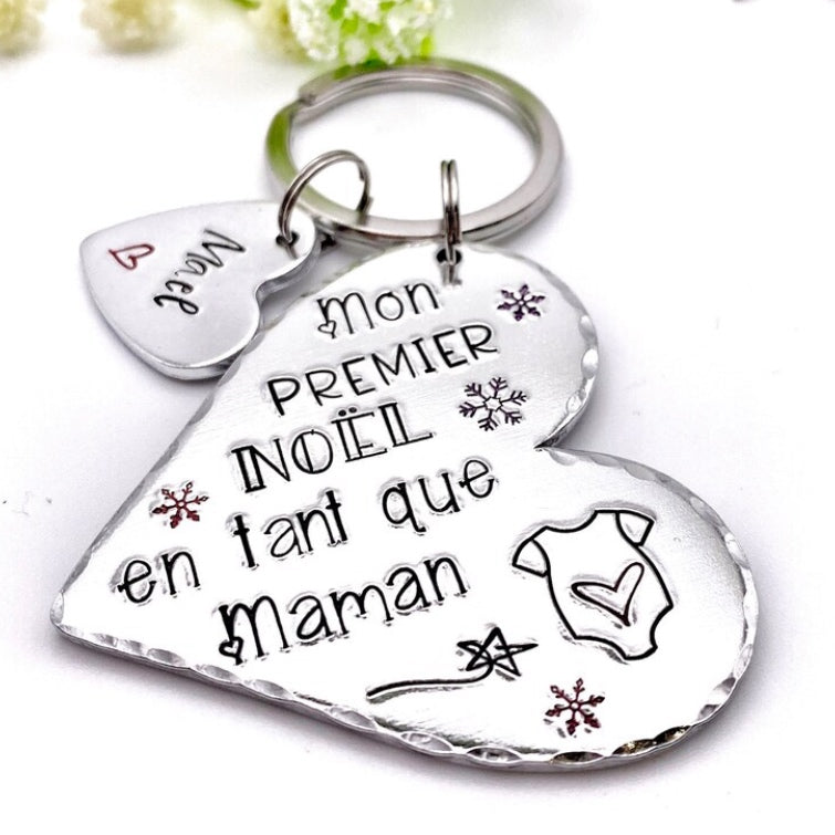 Christmas Mom Keychain, Mom's First Christmas, New Mom Gift