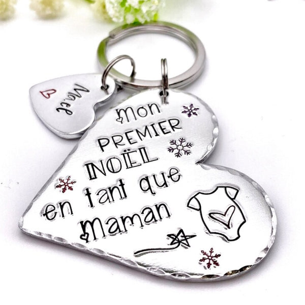 Christmas Mom Keychain, Mom's First Christmas, New Mom Gift