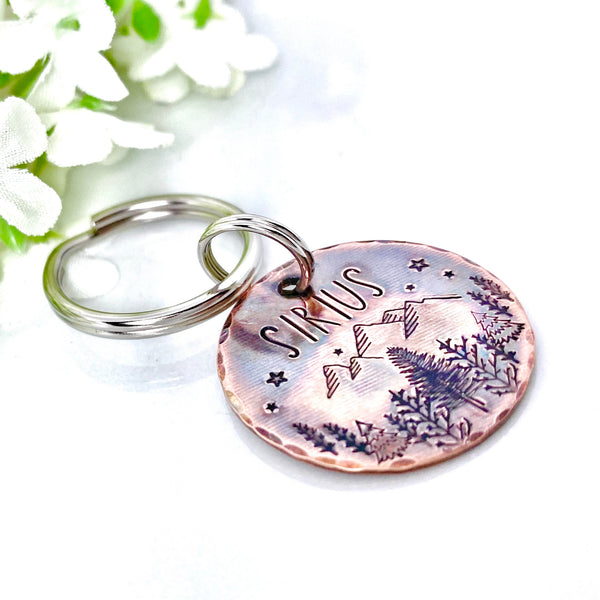 Médaille Chien Cuivre, Médaillon Chien Cuivre Vieilli