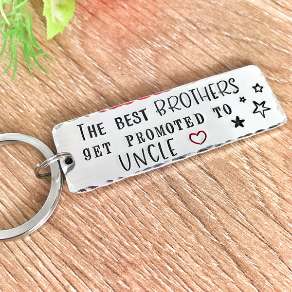 Hand Stamped New Uncle Keychain
