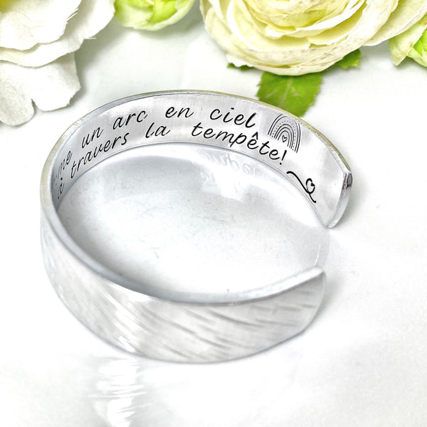 Rainbow Friendship Quote Bangle Bracelet
