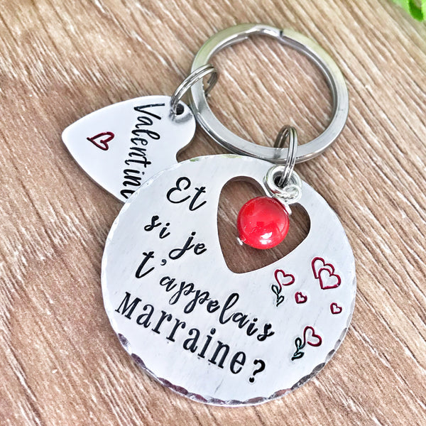 Porte Clé Et Si Je t'Appelais Marraine? 'perle rouge'
