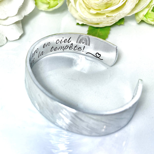 Rainbow Friendship Quote Bangle Bracelet