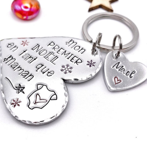 Christmas Mom Keychain, Mom's First Christmas, New Mom Gift