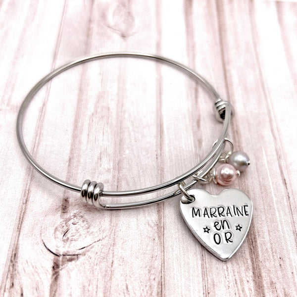 ❤️ Idée Cadeau Marraine, Bracelet Personnalisé Marraine , Bijoux Marraine en Or, Demande Marraine ❤️