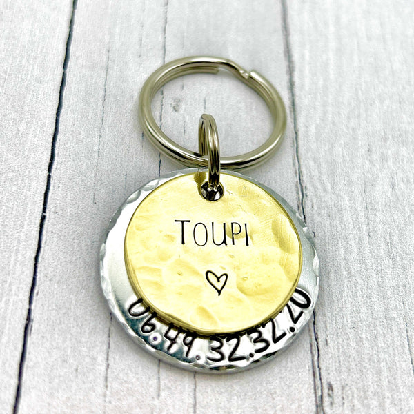 Médaillon d'Identité Chien, Médaillon Personnalisé de Chien en Laiton et Aluminium