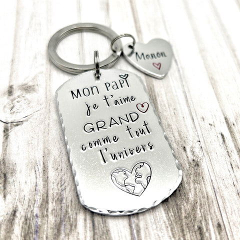 Porte Clef Papy Papi, Je t'aime grand