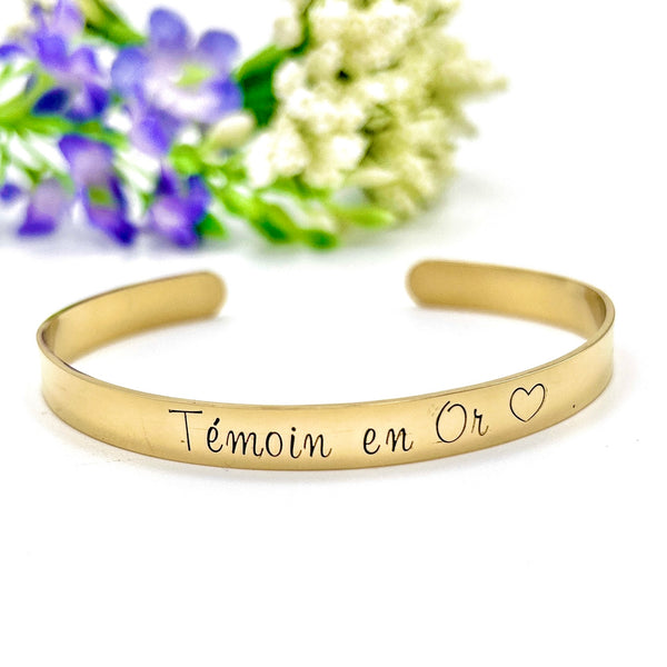 Bracelet Témoin, Cadeau Témoin en Or