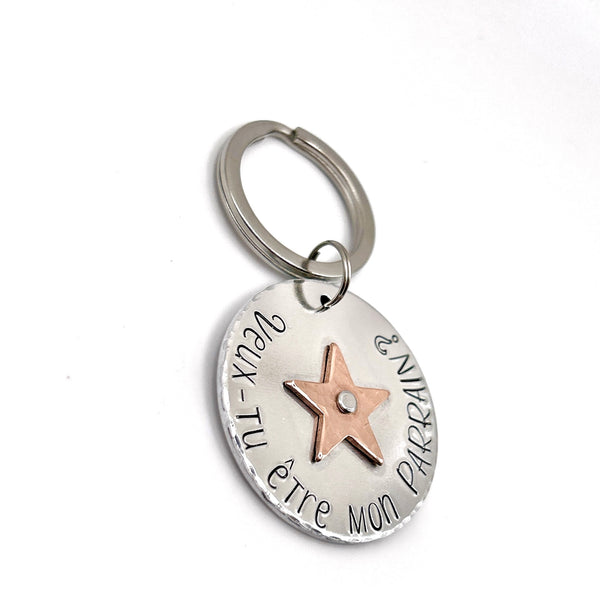 Porte Clé Veux-tu être mon parrain?, Cadeau Demande Parrain