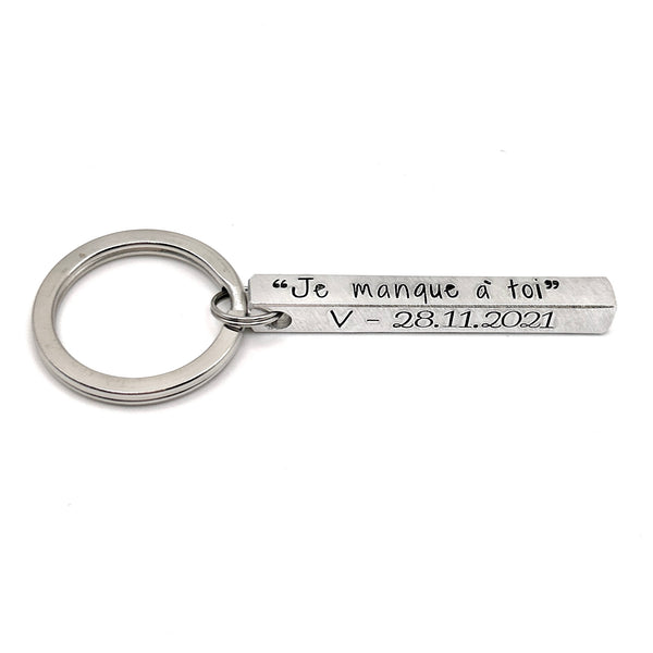 Personalized Keyring, Silver Bar Keyring