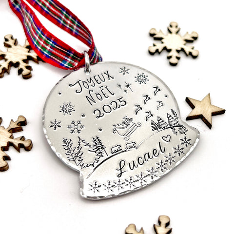 Boule de Noël Personnalisée, Décoration de Sapin Personnalisée, Cadeau Couple