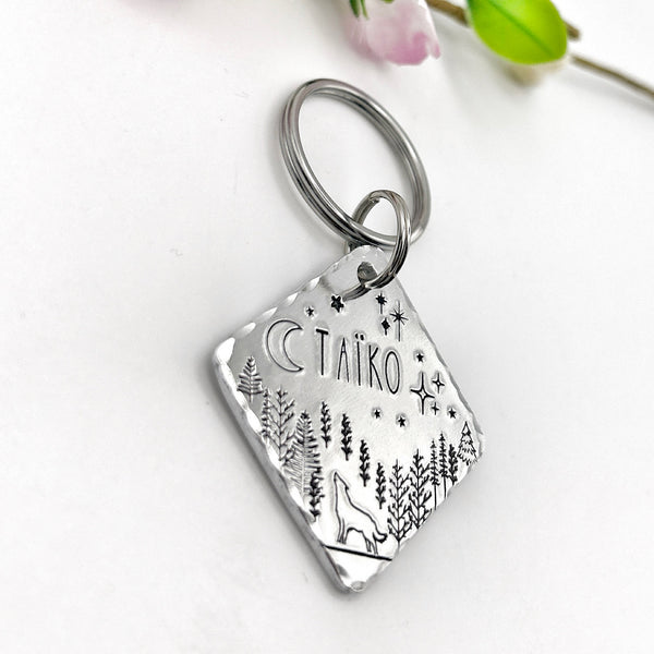 Médaille de Chien avec Loup, Médaille Personnalisée pour un Chien