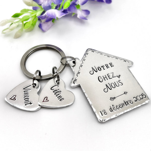 Porte Clé Gravé Notre Chez Nous, Idée Cadeau Nouvelle Maison