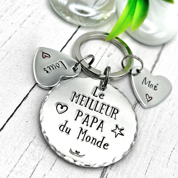 Idée Cadeau Papa - Porte Clé Personnalisé Papa - Idée Cadeau Fête des Pères