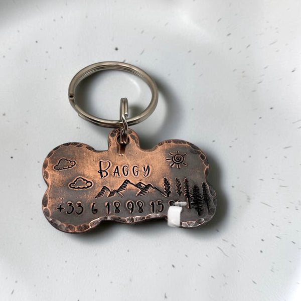 Médaille Chien Cuivre, Médaillon Chien Os