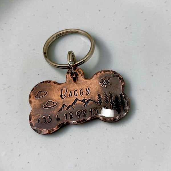 Médaille Chien Cuivre, Médaillon Chien Os