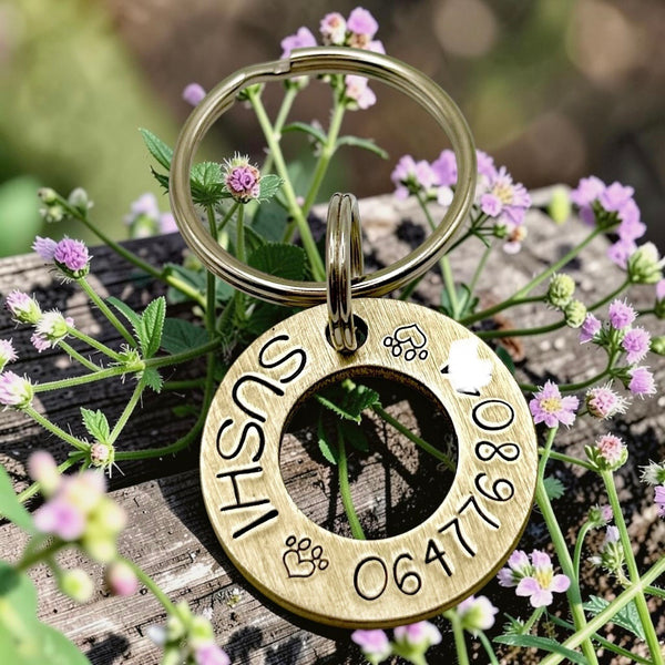 Rondelle pour Chien en Laiton, Médaille Personnalisée Chien