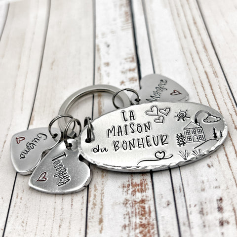 Porte Clé La Maison du Bonheur, Cadeau Déménagement