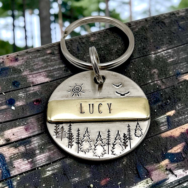 Dog ID Medallion, Dog Tag in Brass and Aluminum