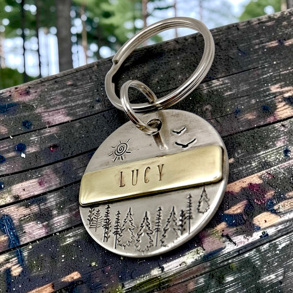 Dog ID Medallion, Dog Tag in Brass and Aluminum