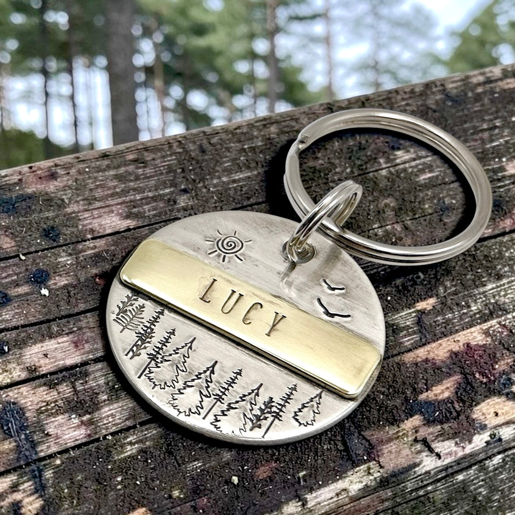 Dog ID Medallion, Dog Tag in Brass and Aluminum
