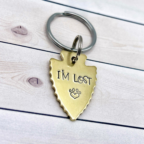 Médaille Personnalisée pour Chien, Médaille en Laiton Chien 'I'm Lost'