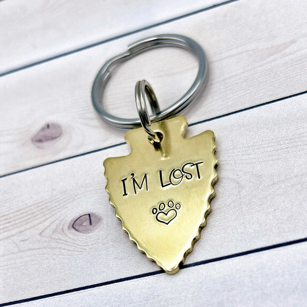 Médaille Personnalisée pour Chien, Médaille en Laiton Chien 'I'm Lost'