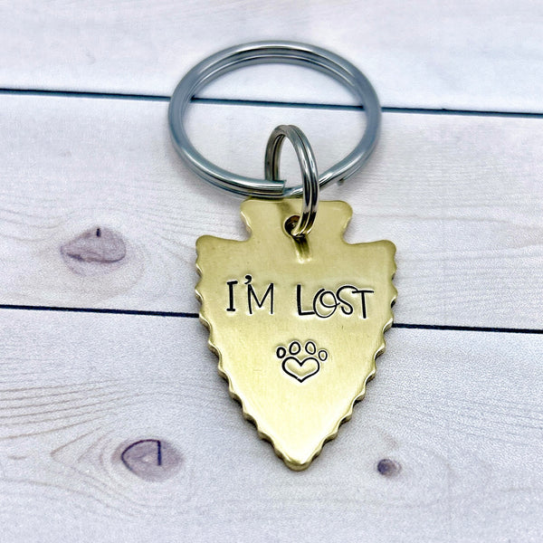 Médaille Personnalisée pour Chien, Médaille en Laiton Chien 'I'm Lost'