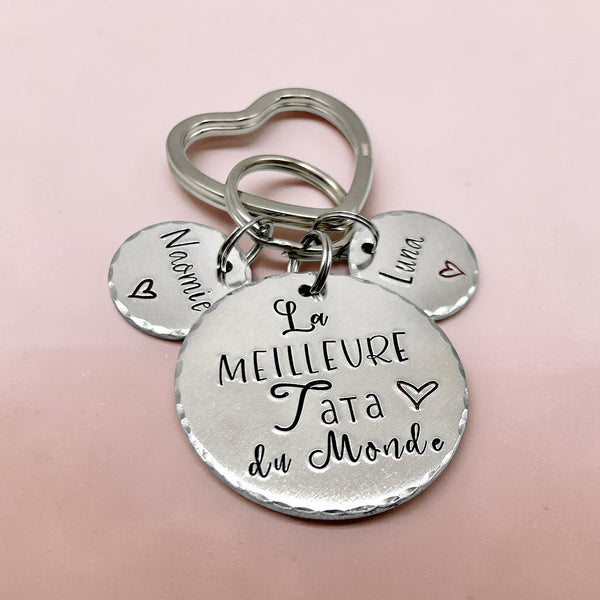 Porte Clé La Meilleure Tata du Monde, Cadeau Soeur et Tata