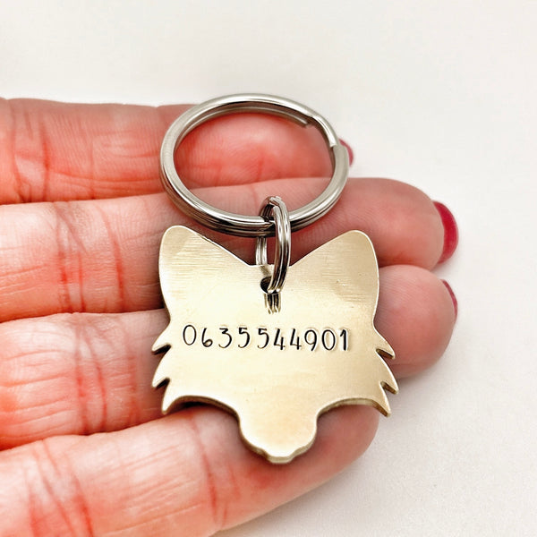Médaille d'identification pour animal de compagnie, Tête de Renard, Médailles Animaux