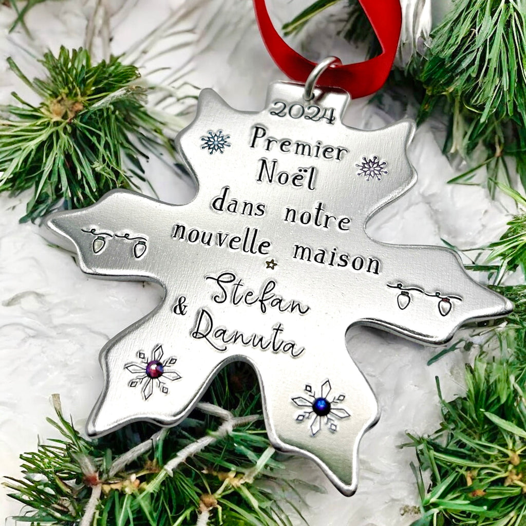 Flocon de Neige Personnalisé,Cadeau Noël Nouvelle Maison