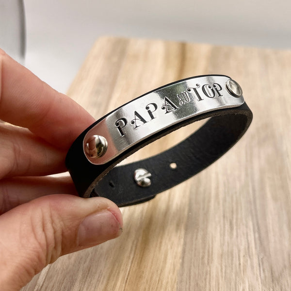 Cadeau Papa, Bracelet en Cuir pour Papa, Bijou Papa