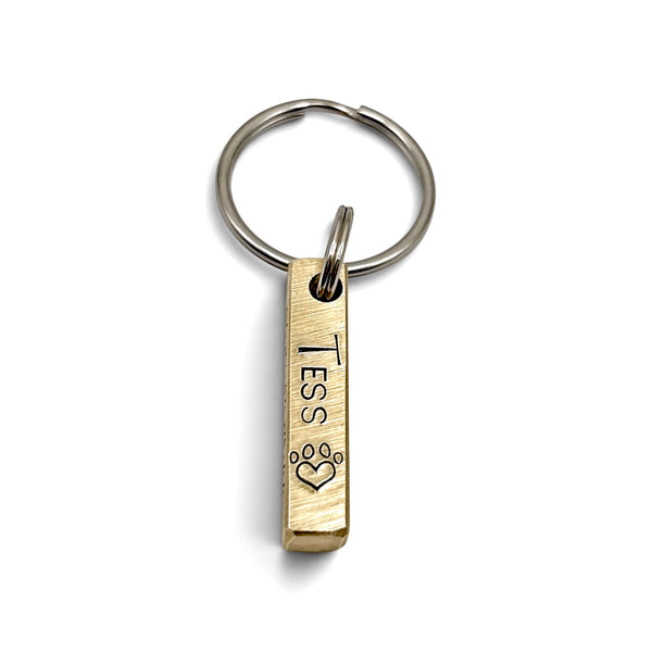 Médaille pour Chien en Laiton, Barre 4 Faces Personnalisable