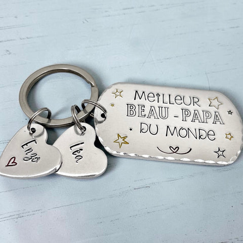 Cadeau Beau Papa, Porte Clé Personnalisé, Fête Beau Pères, Fête des Pères