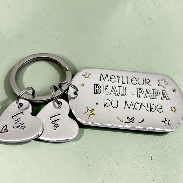 French Step Dad Keyring, Beau Papa Keyring, Cadeau Beau Papa, Porte Clé Beau Papa