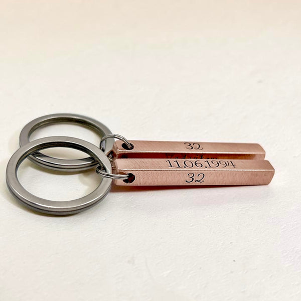 Porte Clé Cuivre, Porte Clé Personnalisé Cuivre, Anniversaire 7 ans, Cadeau Noël Papa