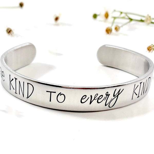 Vegan Cuff Bangle, Bracelet Be Kind,  Vegan Jewellery, Gift Vegetarian