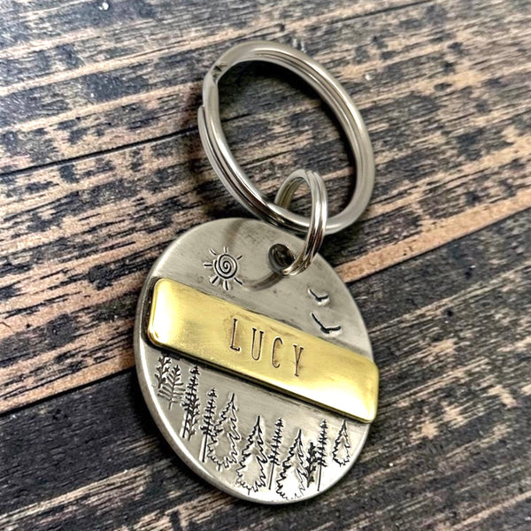 Dog ID Medallion, Dog Tag in Brass and Aluminum