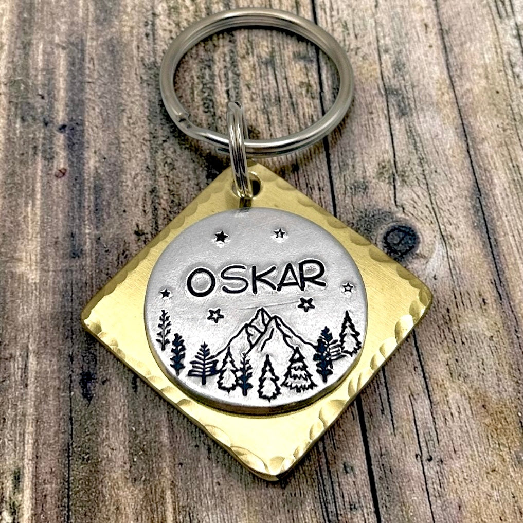 Dog ID Medallion, Dog Tag in Brass and Aluminum