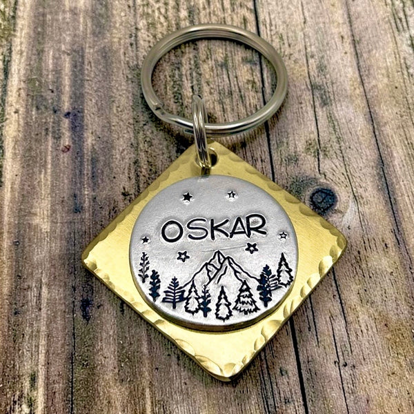 Dog ID Medallion, Dog Tag in Brass and Aluminum