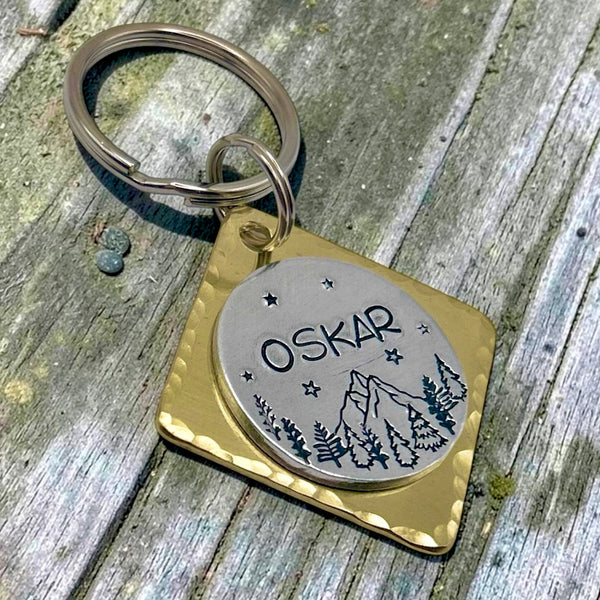 Dog ID Medallion, Dog Tag in Brass and Aluminum